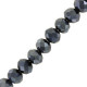 Top Facet glas rondellen kralen 4x3mm disc Hematite pearl shine coating